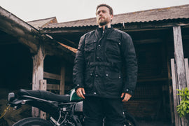 Long Black Waxed Motorcycle Jacket