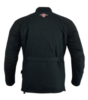 Long Black Waxed Motorcycle Jacket