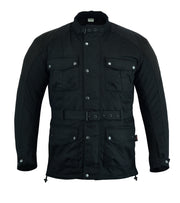 Long Black Waxed Motorcycle Jacket | Texpeed