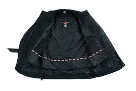 Long Black Waxed Motorcycle Jacket