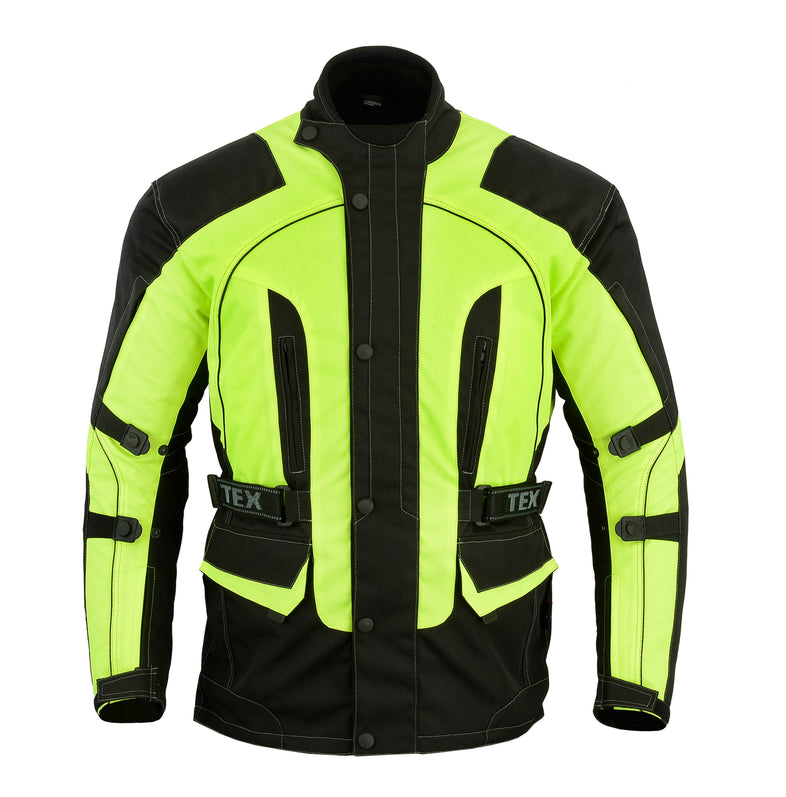 Hi-Vis Yellow Cordura Motorcycle Jacket | Texpeed