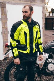 Hi-Vis Yellow Cordura Motorcycle Jacket | Texpeed