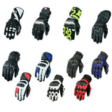 Motorcycling Motorbike Gloves Leather Biker CE Carbon Fiber Armour With Vents