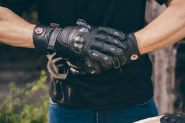 Motorbike Motorcycle Leather Gloves Winter Thermal Waterproof CE Armour Biker | Texpeed