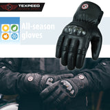 Motorcycle Motorbike Leather Gloves Winter Thermal Waterproof CE Protectors Bike | Texpeed