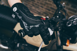 Womens Leather Motorcycle Warm Gloves Ladies Black Motorbike Waterproof Biker | Texpeed