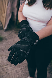 Womens Leather Motorcycle Warm Gloves Ladies Black Motorbike Waterproof Biker | Texpeed