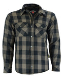 Kevlar Grey Check Motorcycle Shirt | Texpeed