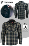 Kevlar Grey Check Motorcycle Shirt | Texpeed