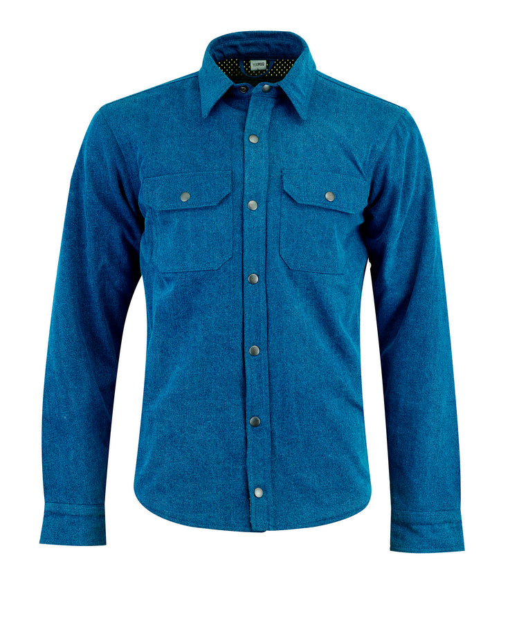 Kevlar Blue Denim Motorcycle Shirt | Texpeed