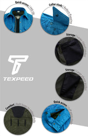 Kevlar Blue Denim Motorcycle Shirt | Texpeed