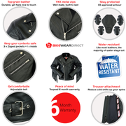 Tasselled Chopper Black Leather Motorcycle Jacket | Texpeed