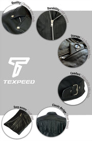 Tasselled Chopper Black Leather Motorcycle Jacket