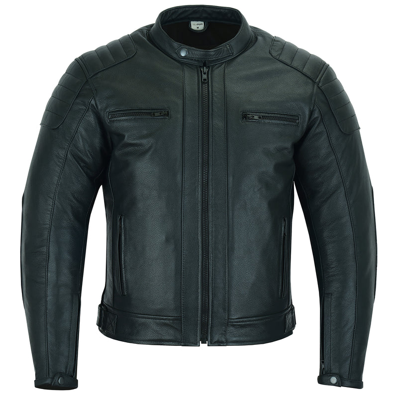 Touring Black Leather Motorcycle Jacket | Texpeed