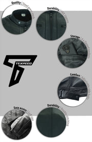 Touring Black Leather Motorcycle Jacket | Texpeed