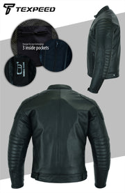Touring Black Leather Motorcycle Jacket | Texpeed