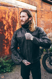 Touring Black Leather Motorcycle Jacket