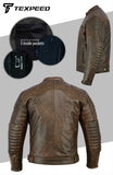 Touring Brown Leather Motorcycle Jacket | Texpeed