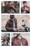 Touring Brown Leather Motorcycle Jacket