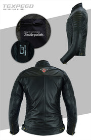 Womens Sturgis Black Leather Motorcycle Jacket