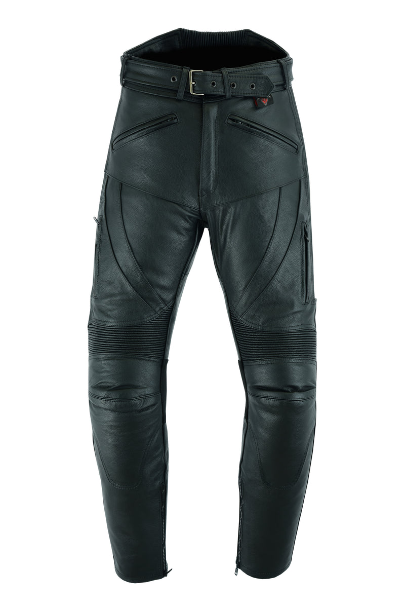 Leather Touring Cruiser Motorcycle Trousers with CE Armour Texpeed