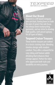 Cruiser Black Leather Motorcycle Trousers