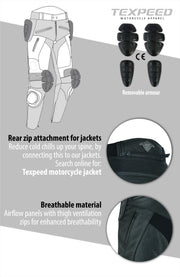 Sliding Black Leather Motorcycle Trousers