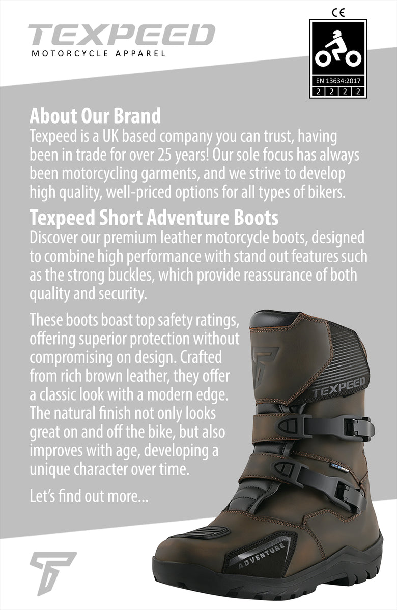 En 13634 Ce Approved Motorcycle Boots Brown Leather Waterproof