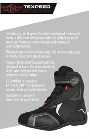 Leather & Synthetic Suede Waterproof CE Motorcycle Boots | Texpeed