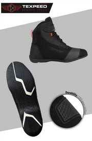 Leather & Synthetic Suede Waterproof CE Motorcycle Boots