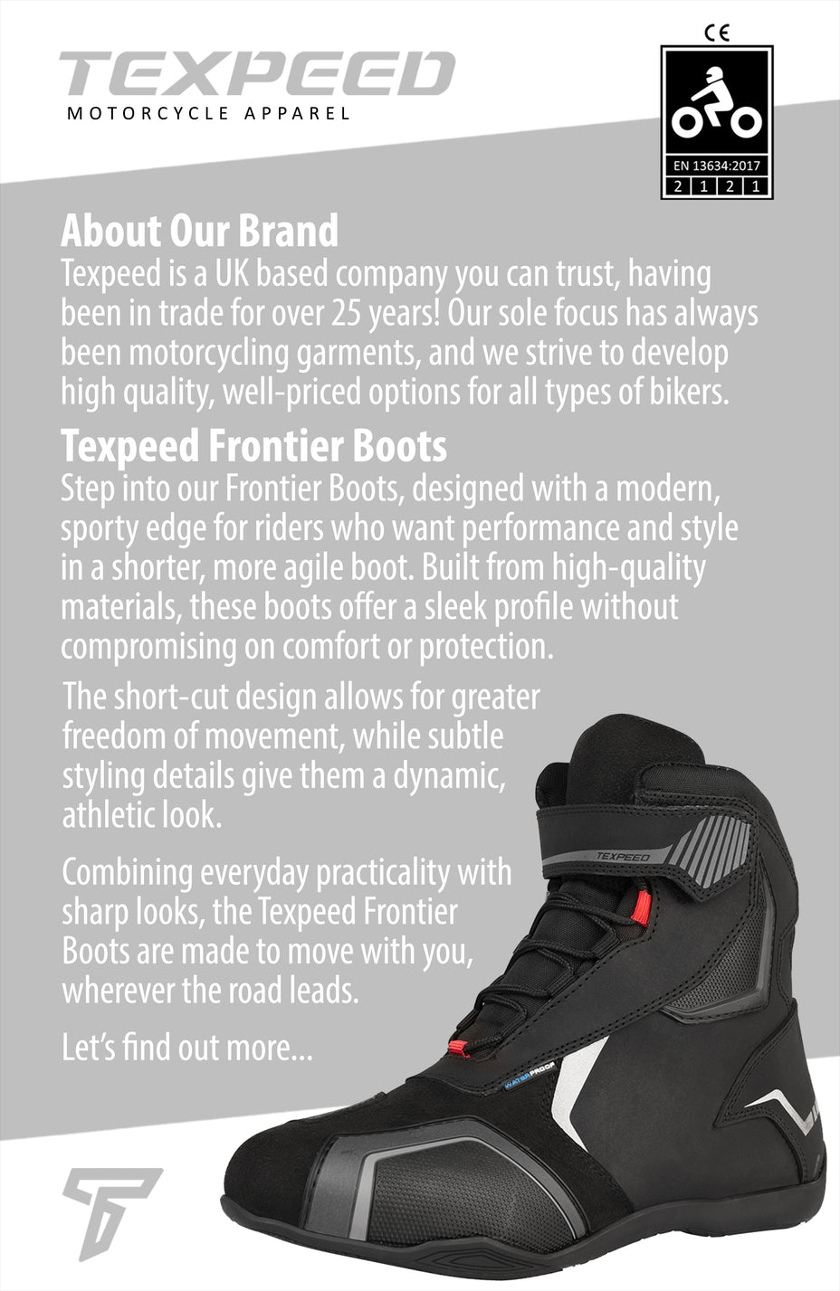 Leather & Synthetic Suede Waterproof CE Motorcycle Boots