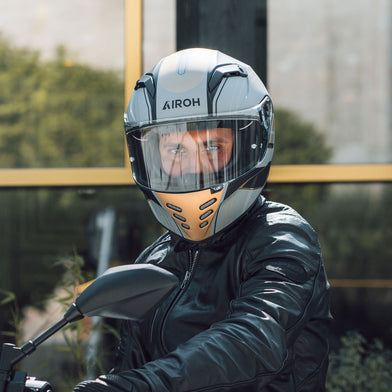 black and bronze motorcycle helmet Texpeed Airoh Connor Motorcycle Helmet in Matt Black & Bronze