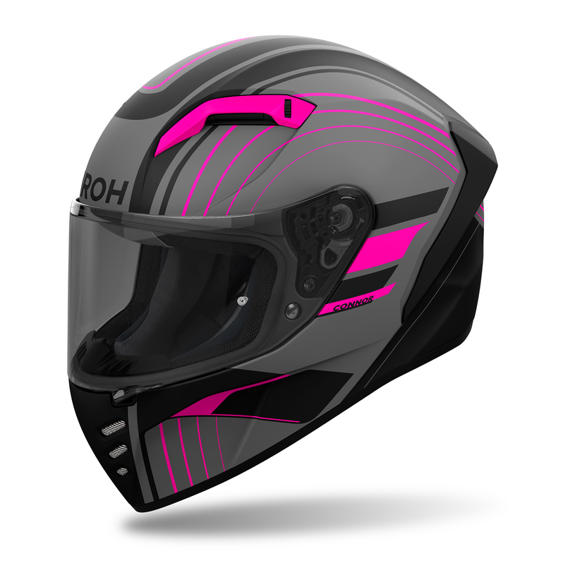 Airoh Connor Full Face Motorcycle Helmet In Matt Black & Pink (Womens)