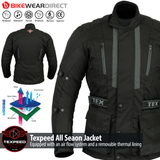Jerico Black Cordura Motorcycle Jacket