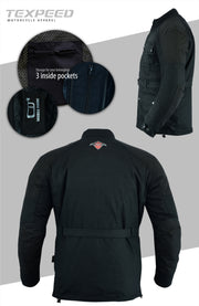 Long Black Waxed Motorcycle Jacket