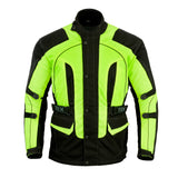 Hi-Vis Yellow Cordura Motorcycle Jacket