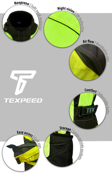 Men Motorcycle Motorbike Cordura Textile Racing Jacket Waterproof CE - View #2