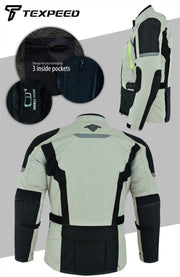 All Season White Cordura Motorcycle Jacket | Texpeed