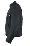 Short Black Waxed Motorcycle Jacket