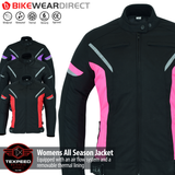 Women Motorcycle Jacket Ladies Motorbike Waterproof Moped With Biker Armour