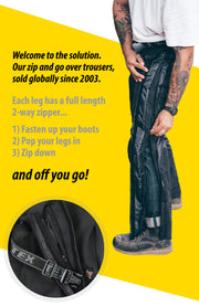 Motorbike Over Trousers Motorcycle Waterproof CE Knee Armour Rain Scooter Biker | Texpeed