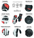 Leather Sports Armoured Motorcycle Gloves