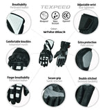 Leather Sports Armoured Motorcycle Gloves