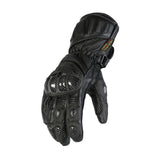 Black Touring Leather Motorcycle Gloves