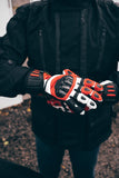 Red Touring Leather Motorcycle Gloves
