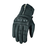 Zipped Leather Motorcycle Gloves