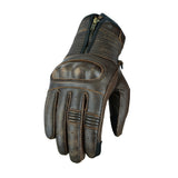Zipped Leather Motorcycle Gloves