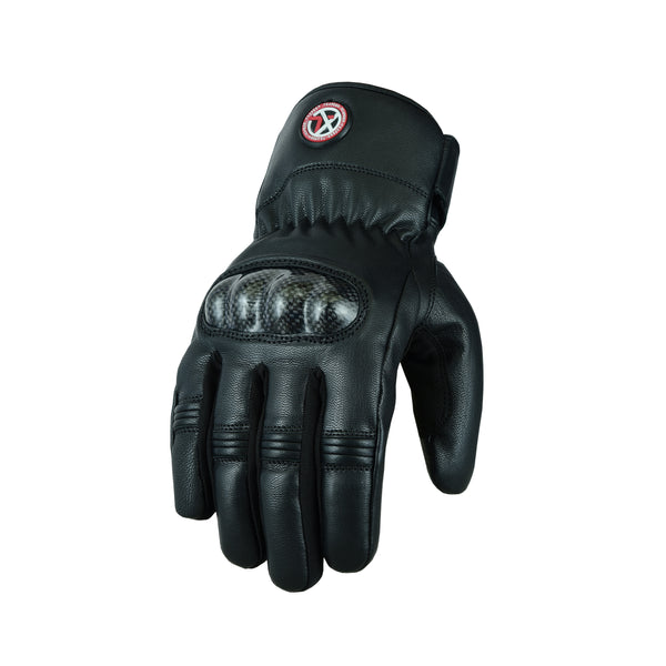 Men's Motorcycle Gloves – Leather, Waterproof, Thermal – White/Black For Summer Or Winter Riding