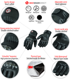 Motorcycle Motorbike Leather Gloves Winter Thermal Waterproof CE Protectors Bike