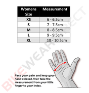 Motorbike Motorcycle Leather Short Gloves With Lined Aramid Biker Protection Size Chart | Texpeed